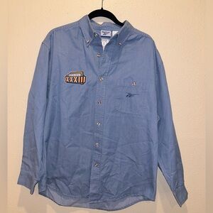 Vintage NFL Super Bowl XXXIII/Reebok/Fox‎ Sports denim shirt Size Large Broncos